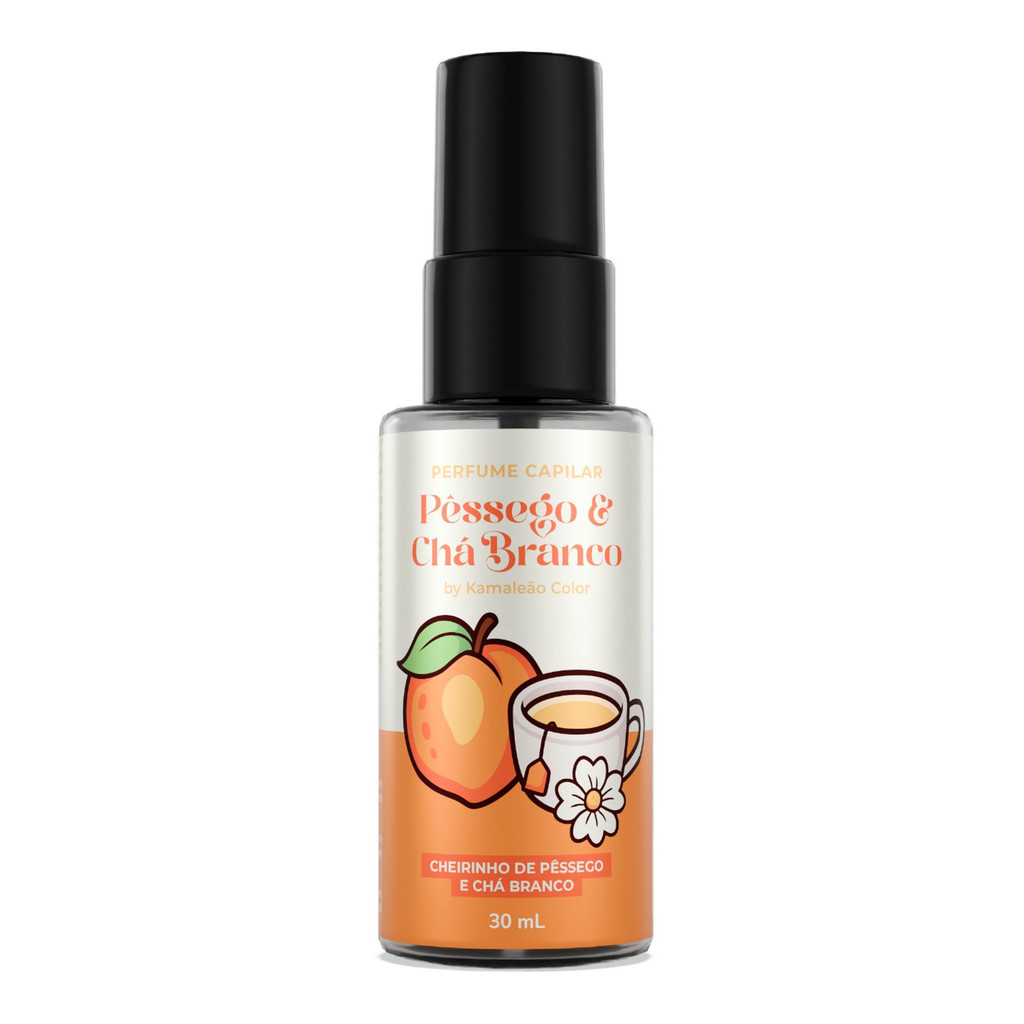 Perfume Capilar Tentação de Pêssego e Chá Branco Kamaleão Color 30ml