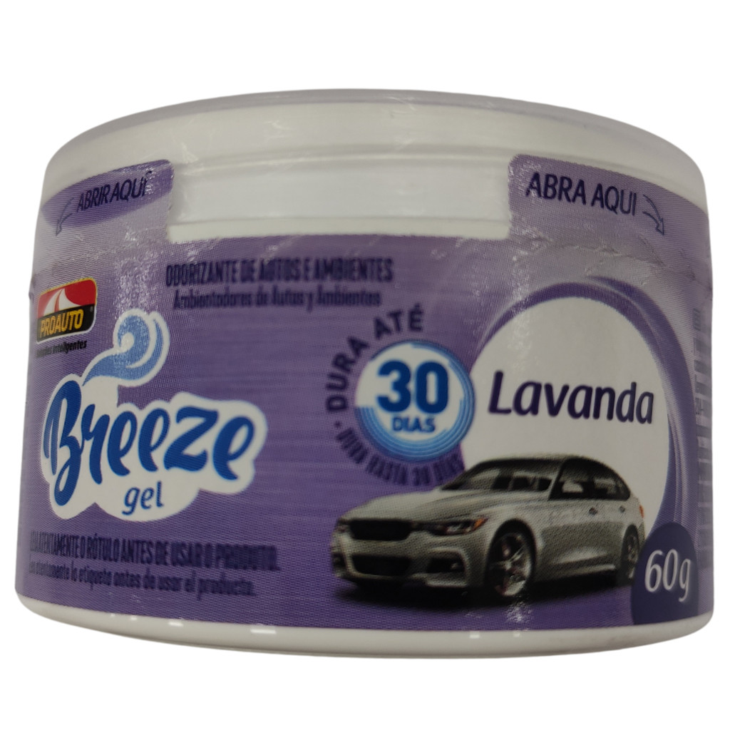 Cheirinho de Carro Breeze Gel Aromatizante Lavanda 60g Proauto em Oferta na Shopee