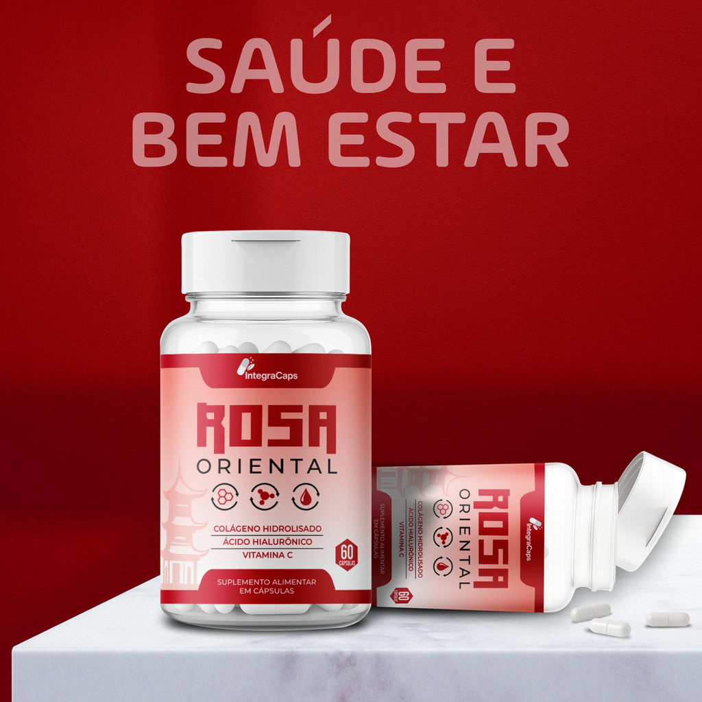3x Rosa Oriental 180 Caps - Cuidados Com A Pele Loja Oficial