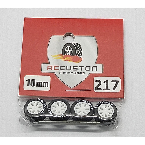 Rodas com pneu de borracha Para Customização de Hot Wheels Matchbox e Miniaturas 1/64  Ac Custon  10 mm modelo 217