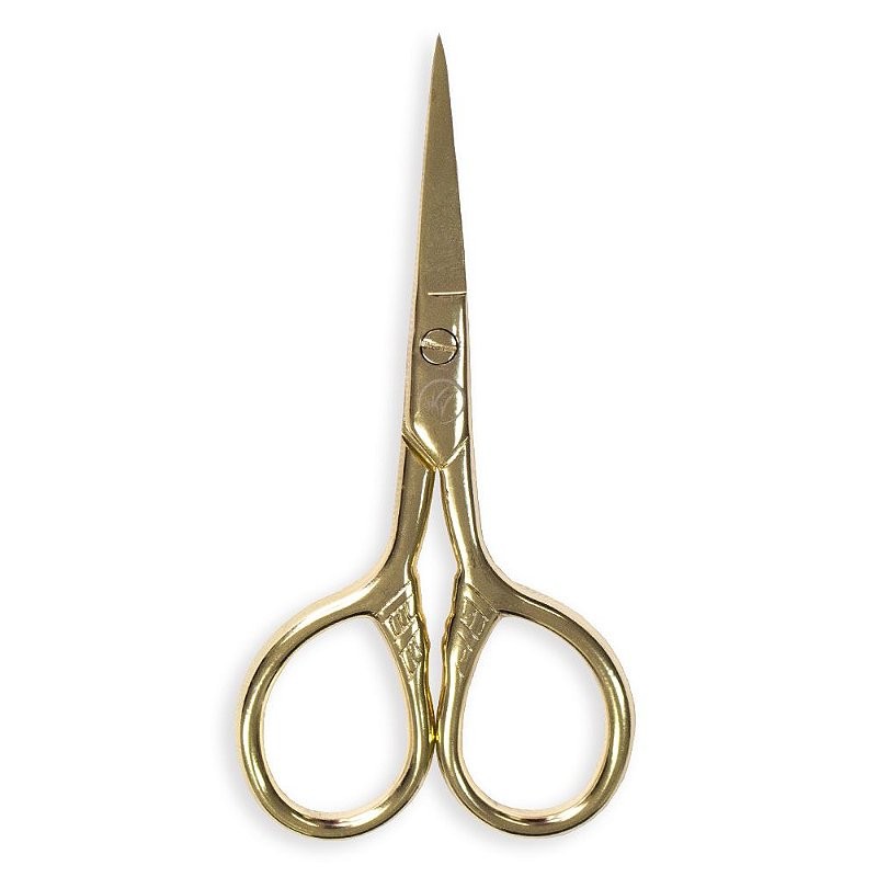 Tesoura para Design de Sobrancelha Beleza Aço Inox Dourada Ponta Fina Cortes Retoques SC-03 em Oferta na Shopee