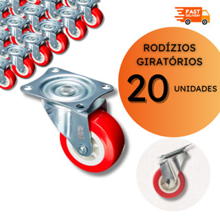 Conjunto Rodízios Giratórios Rodinha para Móveis Silenciosa 38mm 1 1/2" - 4, 8 ou 20 itens em Oferta na Shopee