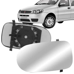 Lente Espelho Retrovisor Com Placa Palio 2001 2002 2003 2004 2005 2006 2007 2008 2009 2010