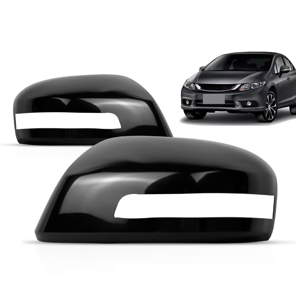 Par Capa Retrovisor Civic 2012 2013 2014 2015 2016 Preto em Oferta na Shopee