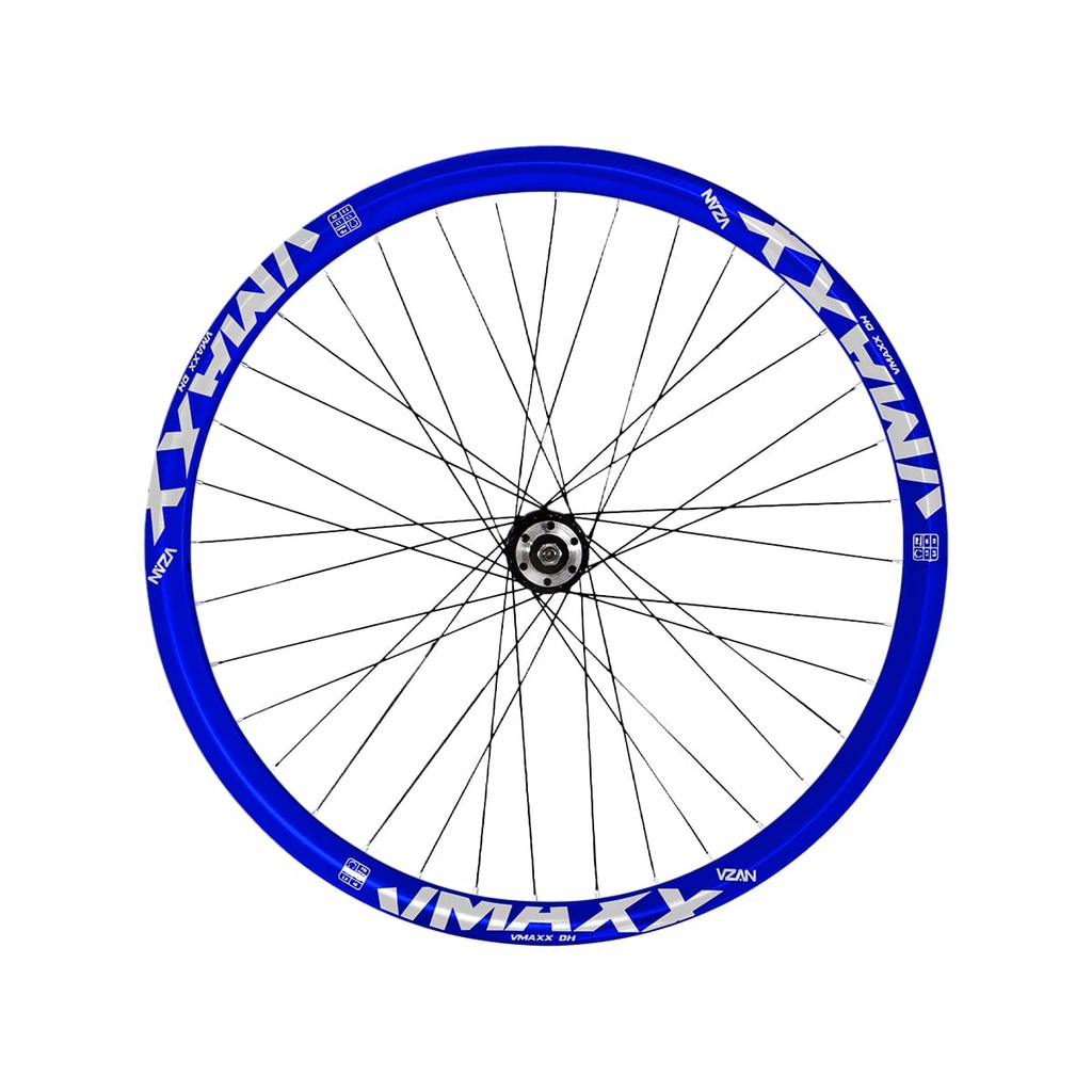 Roda Traseira Aro 26 Vzan Vmaxx DH P/ Freio Disco Cubo Rosca P/ Roda Livre 1, 6, 7 e 8 V Azul
