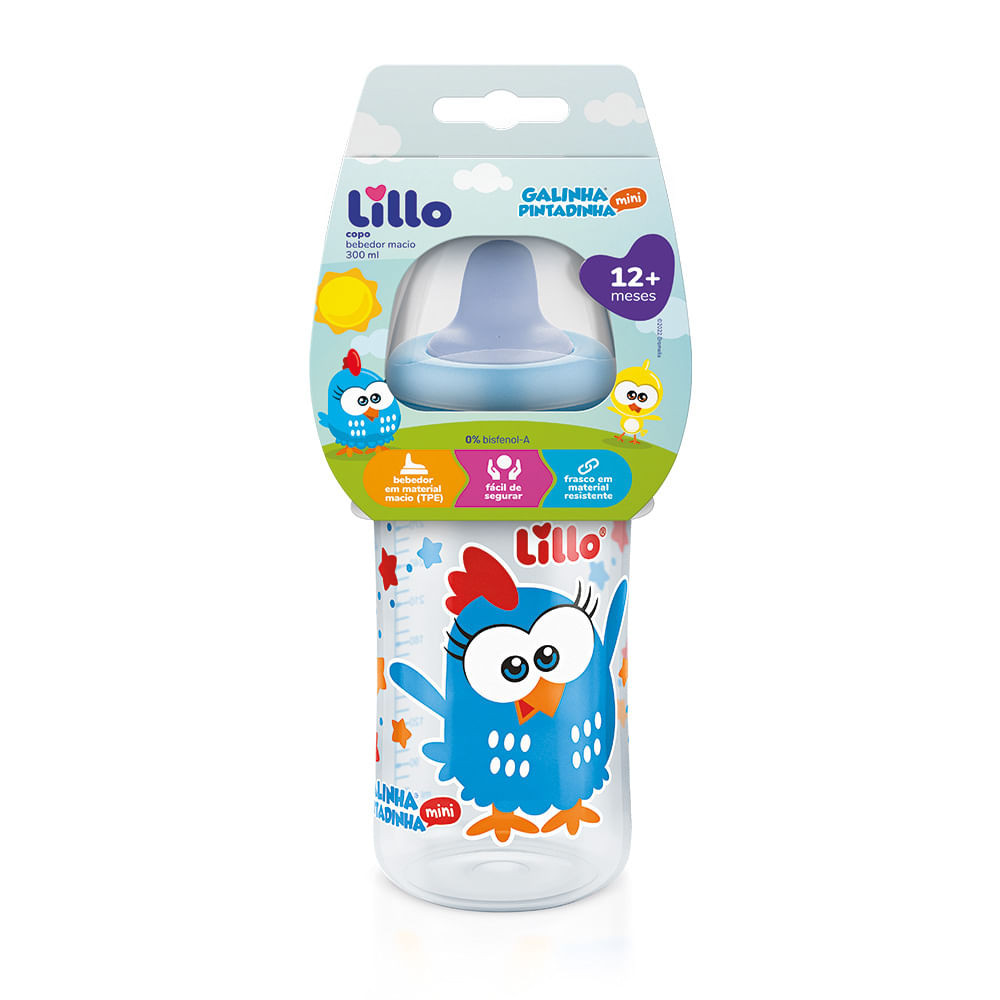 Detalhes do Copo Lillo Galinha Pintadinha Mini Bebedor Macio 12+ Meses 300ml