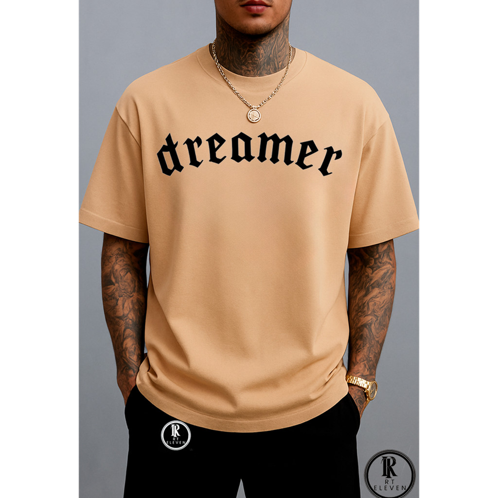 Camiseta Oversized Dreamer Sonhador Streetwear Unissex Malha Premium Algodão Penteado Confortável