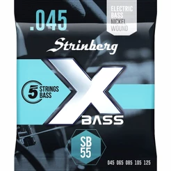 Kit Encordoamento Strinberg Para Contrabaixo SB55 5 Cordas Nickel Wound Tensão Alta