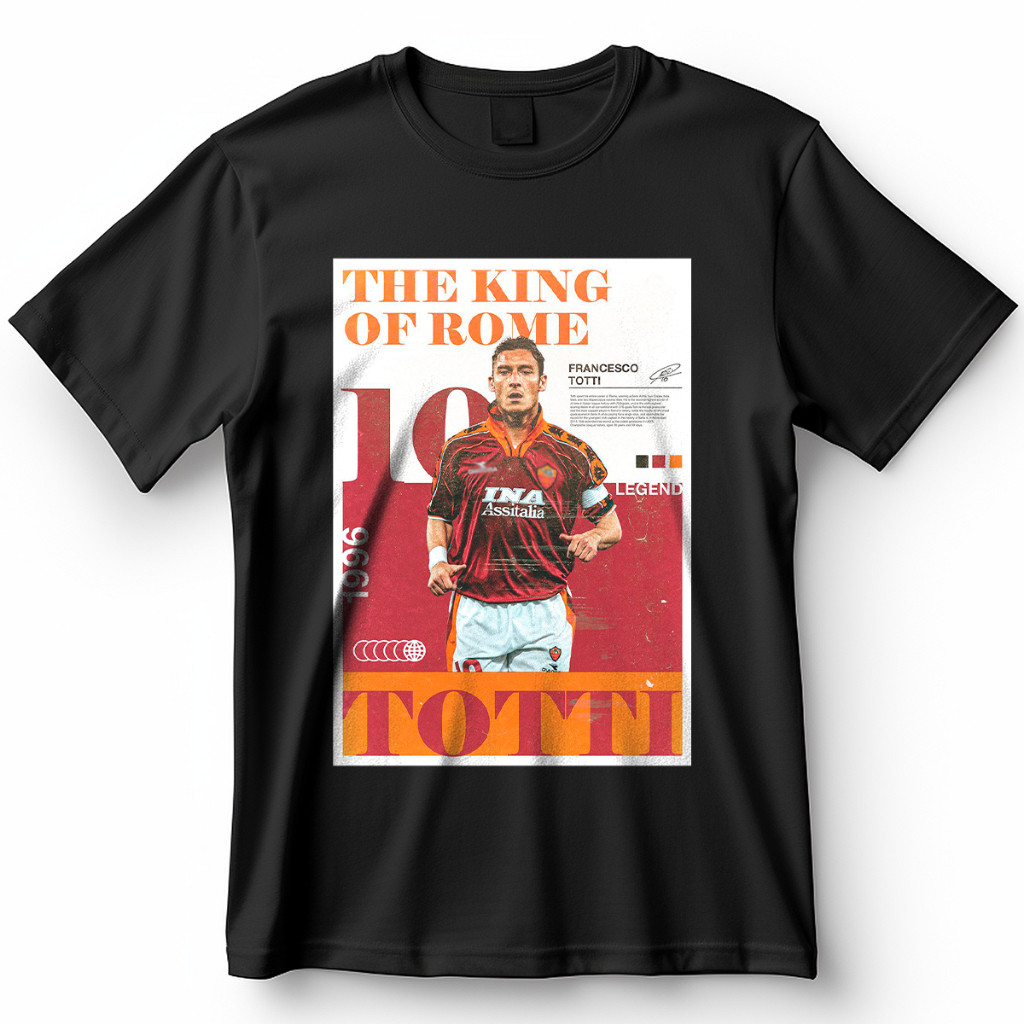 Camiseta Totti 10 The King Of Rome Blusa Camisa Futebol 100% Algodão