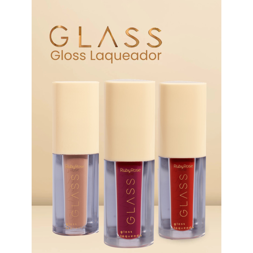 Gloss Laqueado Rubyrose Glass - Alta Cobertura Efeito Laqueado Com Óleo de framboesa
