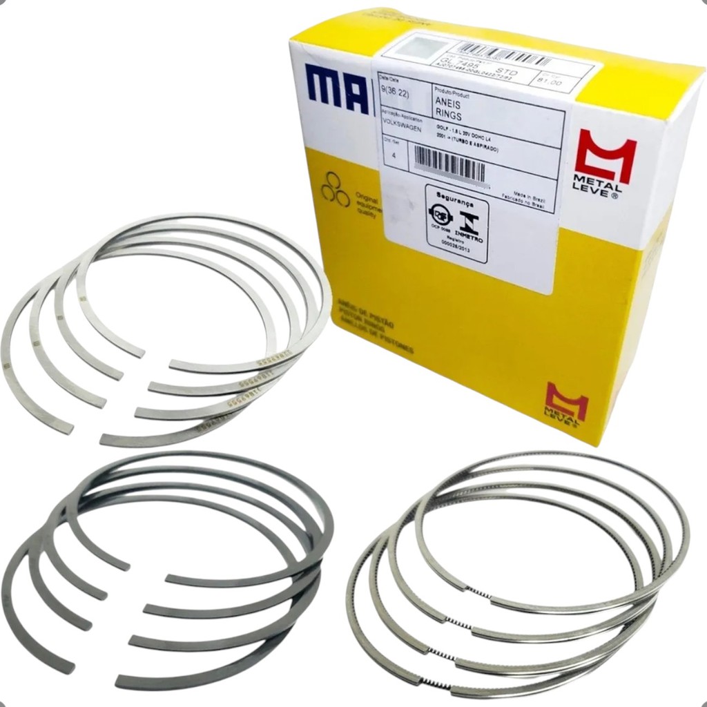 Jogo Aneis de Segmento STD Mahle A3 A4 Golf Passat 1.8 20v Aspirado Turbo