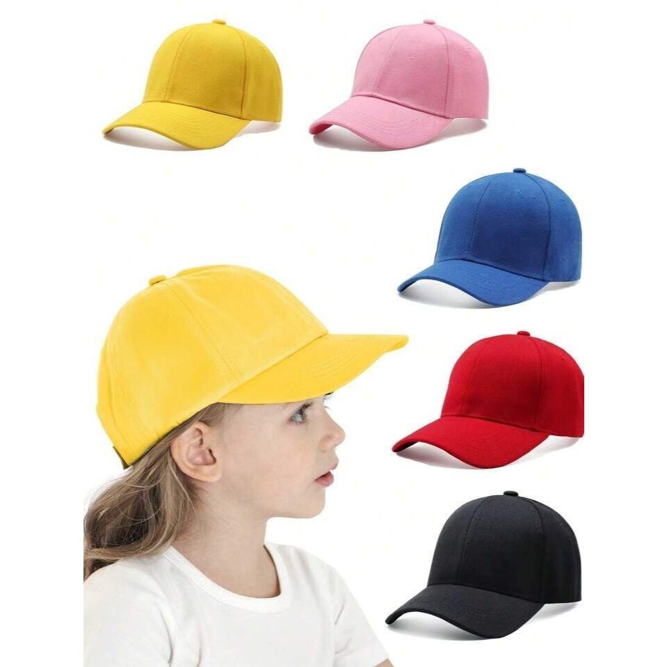 Boné Básico Unissex Liso Infantil Com Ajuste Aba Curva Promoção
