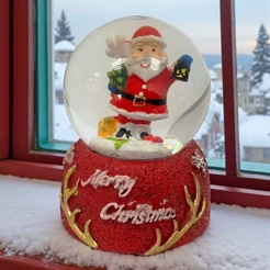 Enfeite Decorativo de Natal - Globo de Neve com Papai Noel - 4,5x7cm - 1 unidade - Rizzo