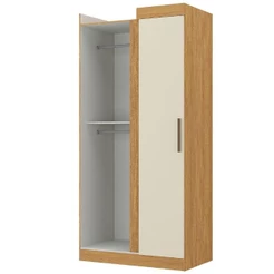 Modulo De Guarda Roupas Canto Para Quarto Madrid Maxel Madeirado/off White