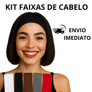Kit 3 Faixas de Cabelo Feminino Tecido Suplex Esportes e Casual em Oferta na Shopee