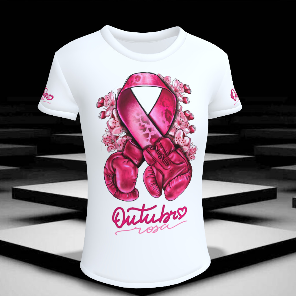 Camiseta Básica Babylook Outubro Rosa T-Shirt / Camisa Contra Câncer de Mama / Blusa Outubro Rosa