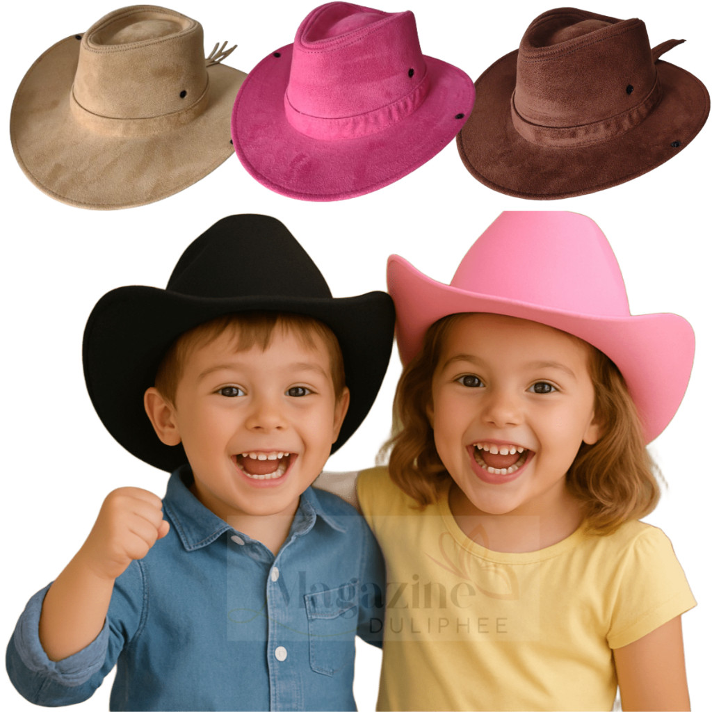 Chapéu Country Infantil Menina Menino Cowboy Boiadeira Infantil Bebê Juvenil Festa Junina