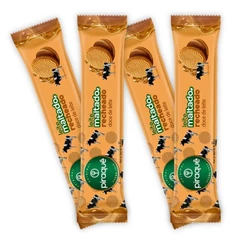 Kit 4un Biscoito Maltado Recheado Doce De Leite Piraquê 85G