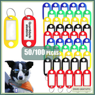 Kit 50/100 Chaveiro Organizador Identificador De Chaves Cores misturadas aleatoriamente