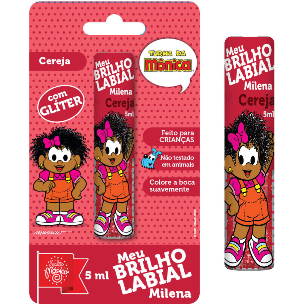 Kit 6 Brilhos Labiais Infantil com Gliter Turma da Mônica — imagem 2 de 2