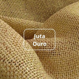 Tecido Juta Natural Ouro Fio fios dourado Decoração Natal Por metro Trama P9 Levemente aberta Patch
