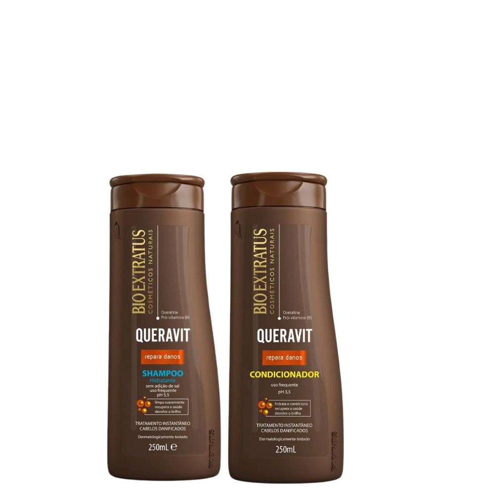 Kit Shampoo Hid + Condicionador Queravit 250ml  Bio Extratus