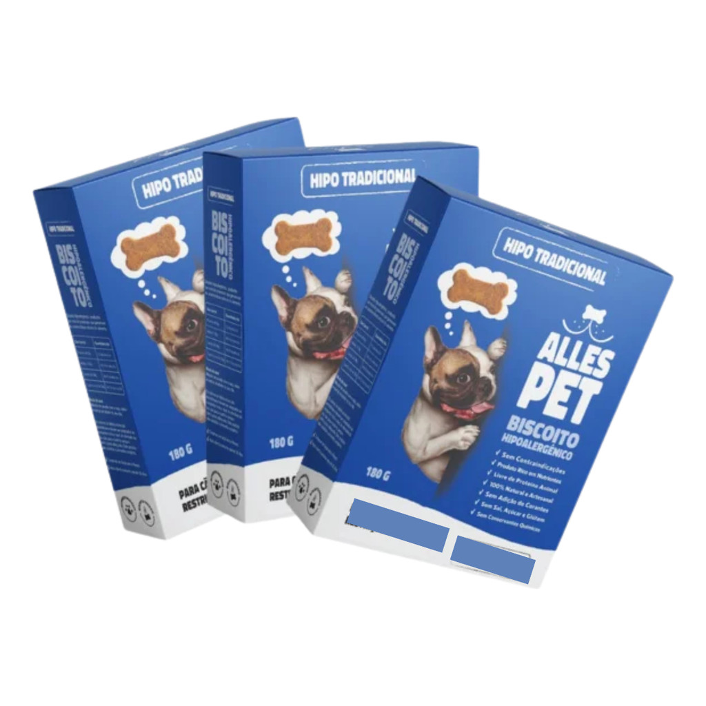 Kit 3 Petisco Biscoito Hipoalergênico Tradicional Alles Pet