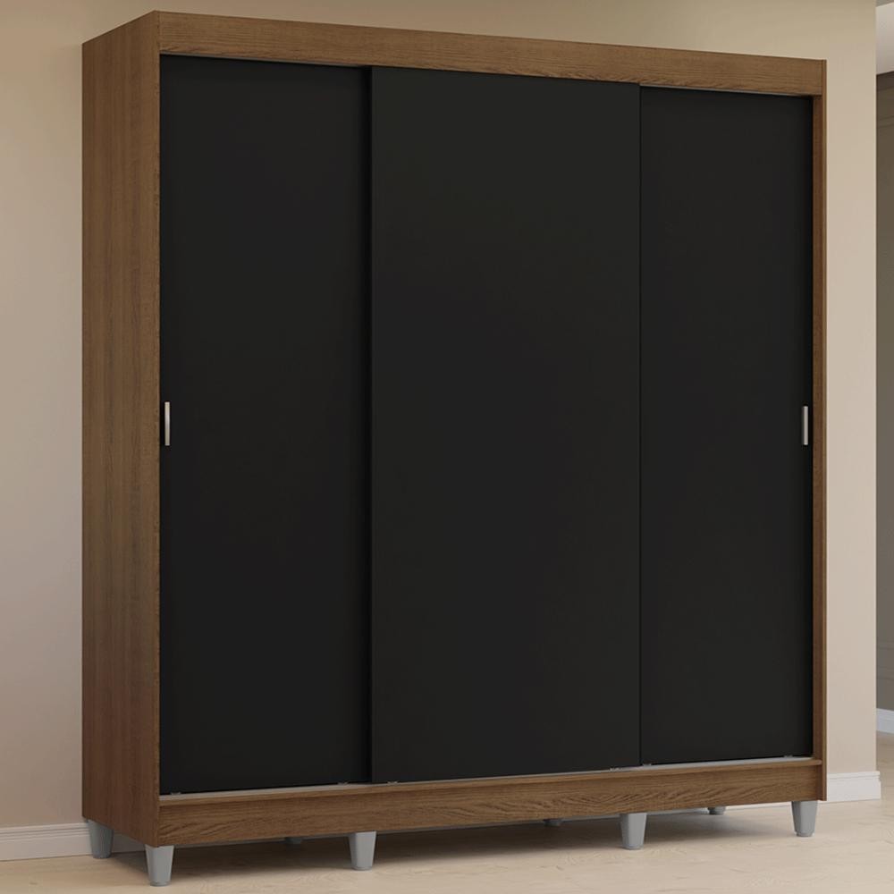 Guarda-Roupa Casal com Pés 3 Portas de Correr Reno Madesa R