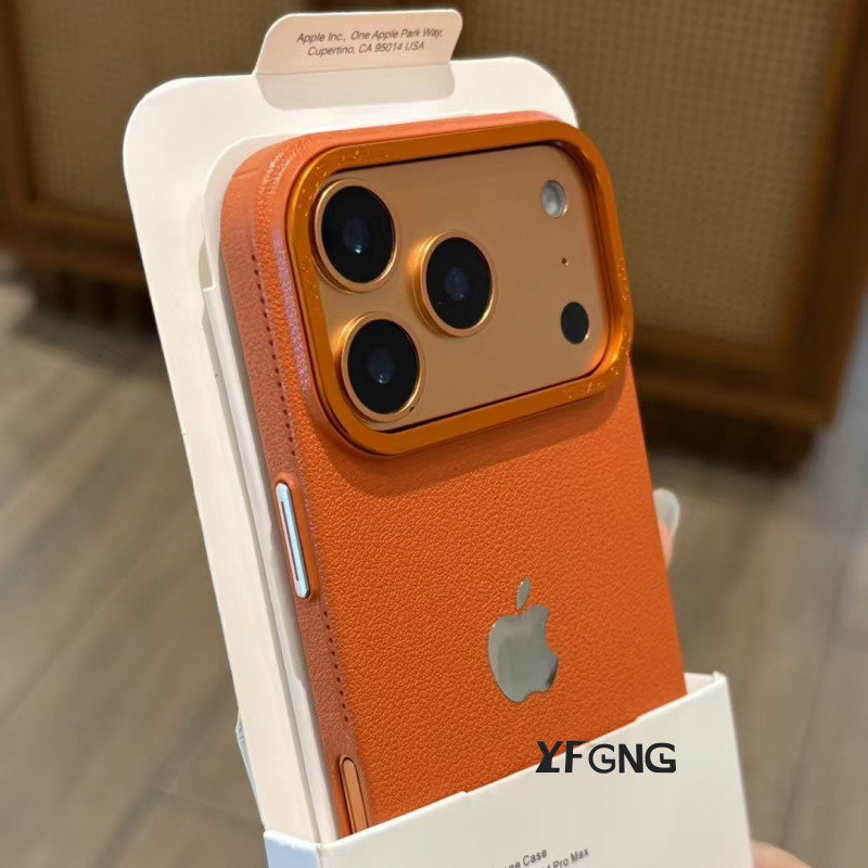 Capa Rígida À Prova De Choque Com Textura De Couro De Luxo Para iPhone 17 16 15 14 13 12 Pro Max em Oferta na Shopee