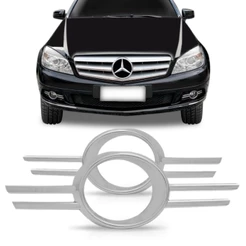 MOLDURA FAROL MILHA AUXILIAR MERCEDES BENZ C180 2008 A 2011 CROMADO