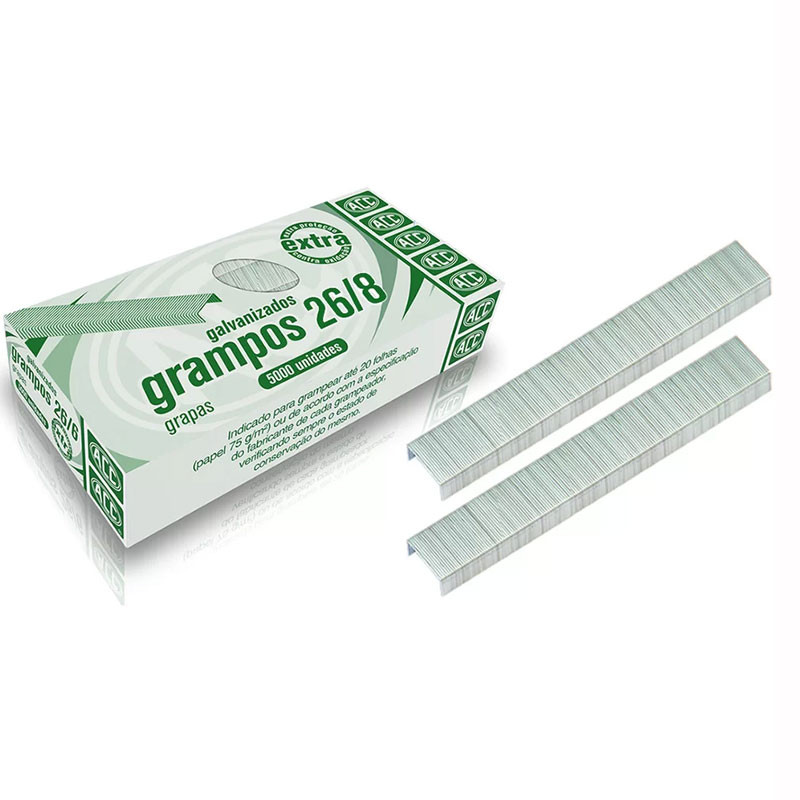 Grampo galvanizado 26/8 com 5000 unidades ACC