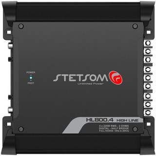 Amplificador Para Carro/caminhonete Stetsom High Line Hl 800.4 Clase D Com 4 Canales E 900w Preto