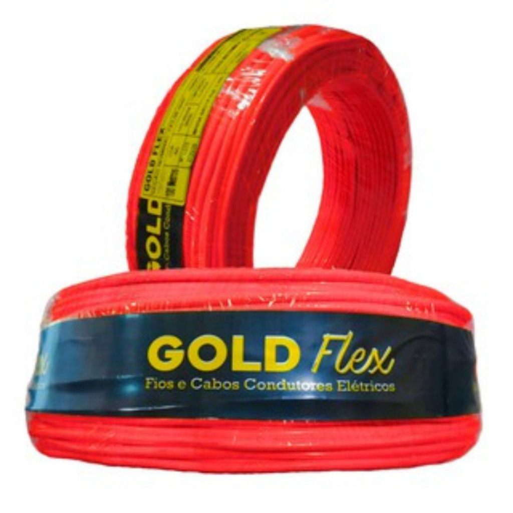 Fio Eletrico 6mm 50/100 Metros Cabo Flexível 6mm Antichamas Gold Premium