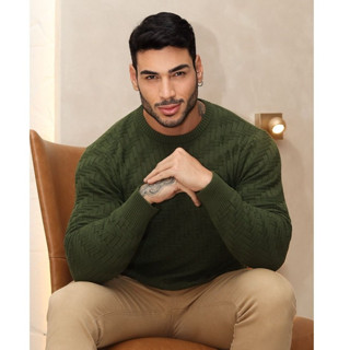 Suéter Masculino tricot alta qualidade inverno Gola Redonda Malha Grossa Envio Imediato em Oferta na Shopee