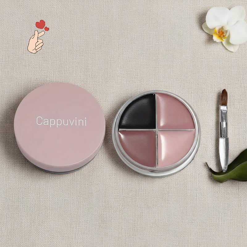 [PEBR] Cappuvini Paleta De Sombras De Veludo Fosco De 4 Cores Delineador Alto Contorno Maquiagem Para Os Olhos Cosmético