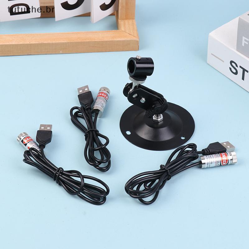 TU 12mm 5mw Foco Ajustável Diodo Vermelho Módulo Laser Industrial Posicionamento Cabeça De Cobre Com Linha USB 650nm Pon