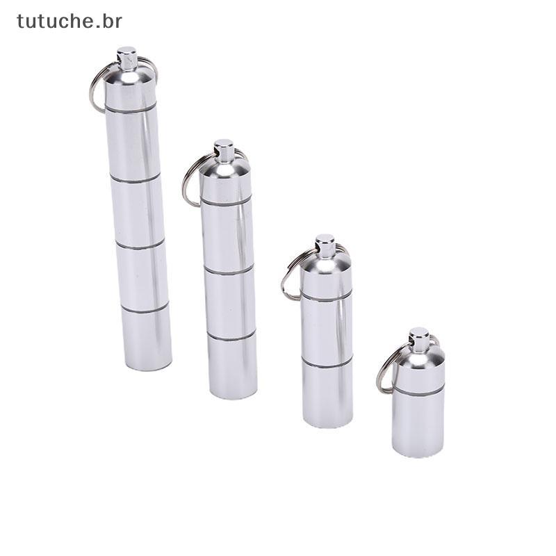 TU 17mm Cápsula Forma Alumínio Caixa De Armazenamento De Comprimidos Suporte À Prova D'água Recipiente Chaveiro BR