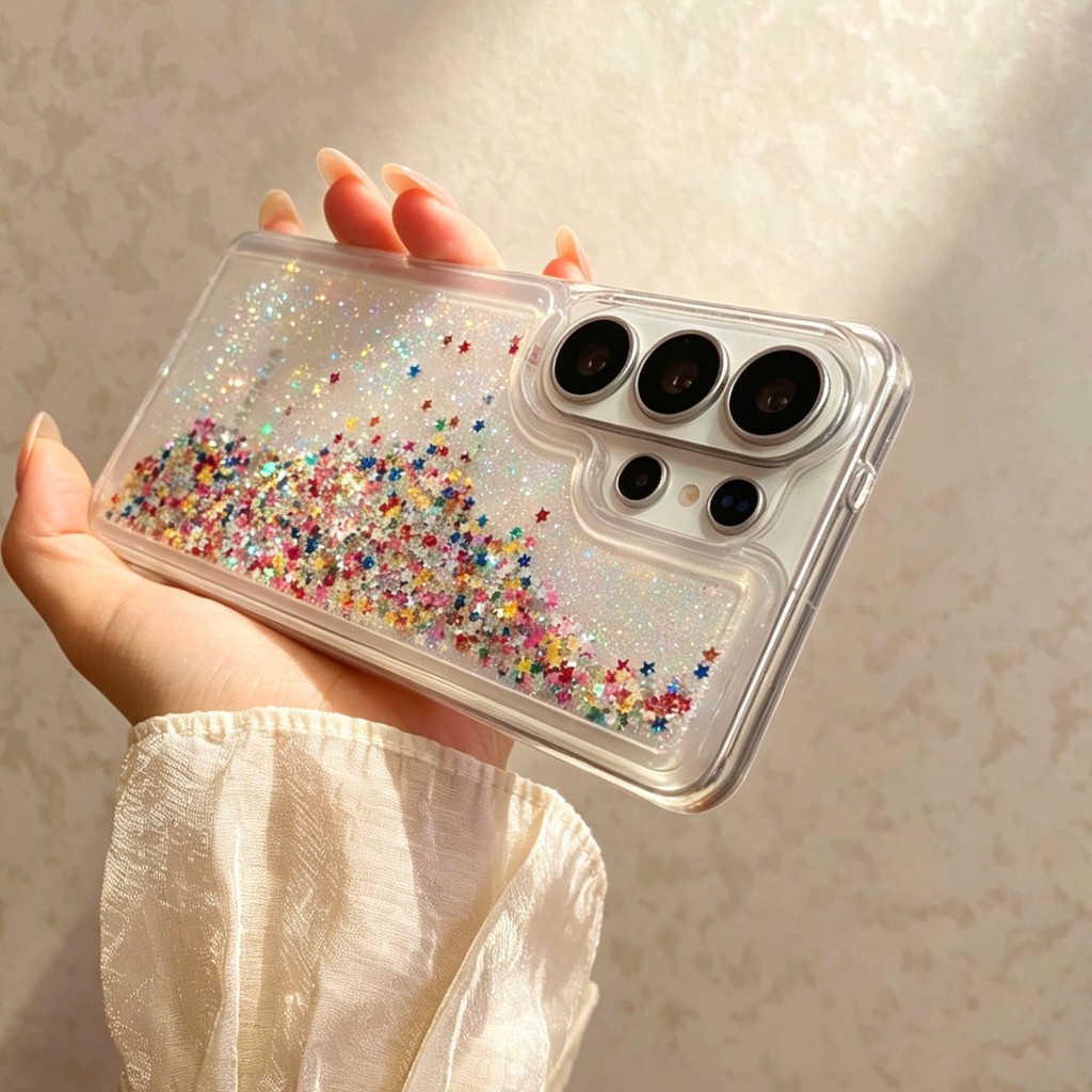 Capa De Telefone Com Glitter De Areia Movediça Líquida Transparente Para Samsung Galaxy S26 S25 S24 S23 Plus Ultra Flutu