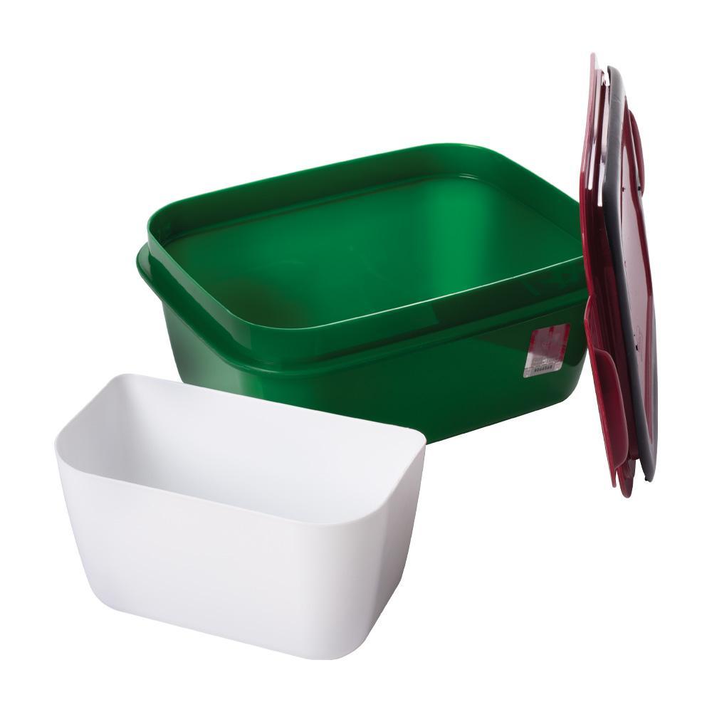 Pote Marmita Hermética Futebol Time Fluminense Divisória Travas Lanche Alimentos Micro ondas Freezer 850 ml Plasútil · foto 2