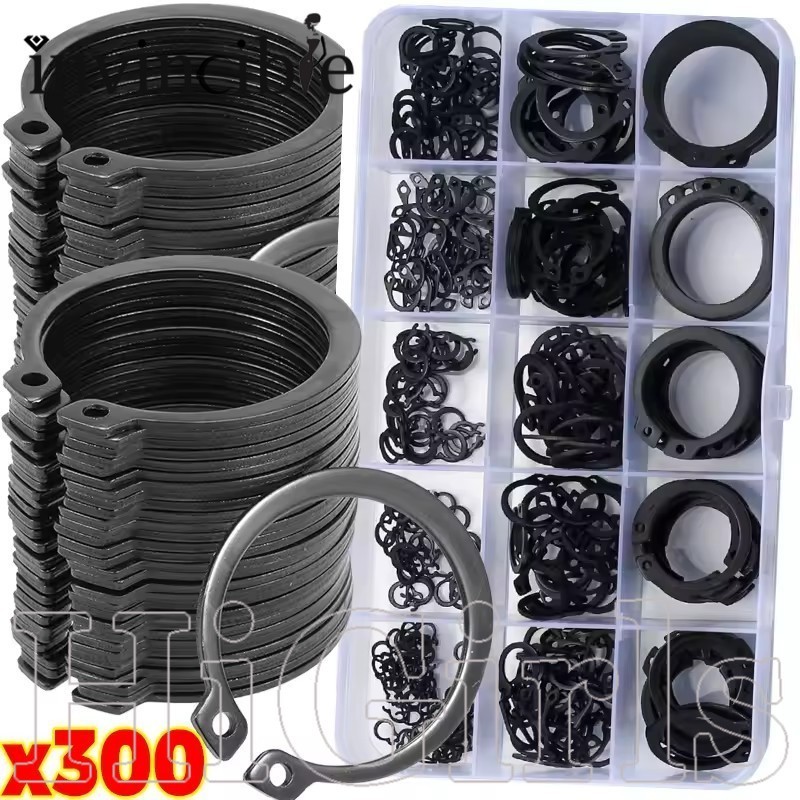 [Hi Girls] Conjunto De Anéis De Pressão Multiuso-Acabados De Óxido Preto Para Reparo De Montagem Mecânica De Motor [Mais