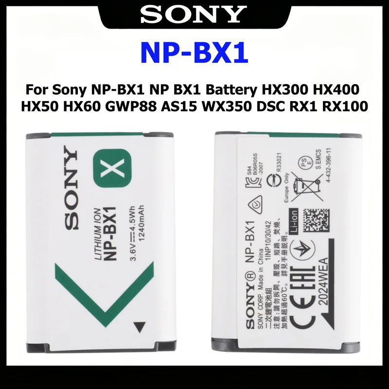 Bateria Original NP-BX1 Para Sony BX1 HX300 HX400 HX50 HX60 GWP88 AS15 WX350 DSC RX1 RX100