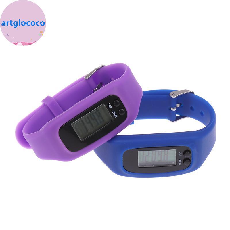 Artglococo LED Pedômetro Pulseira Contador De Passos Relógio 12/24H Exibição De Tempo Passo Silicone Traer De Fitness BR