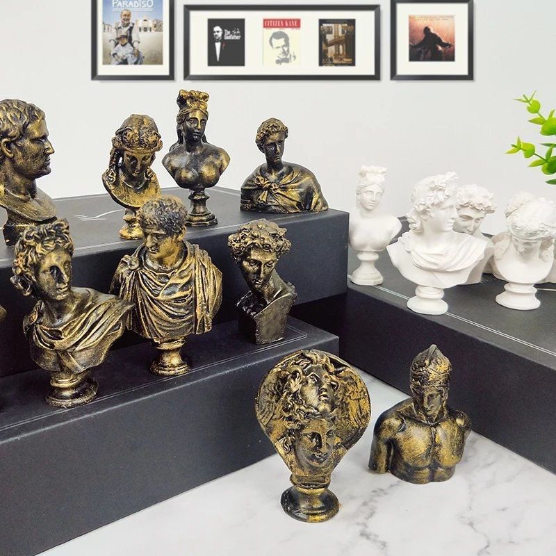 Artesanato de arte esboçar biológico natureza morta escultura Mini resina gesso personagem Avatar Bronze angustiado orna