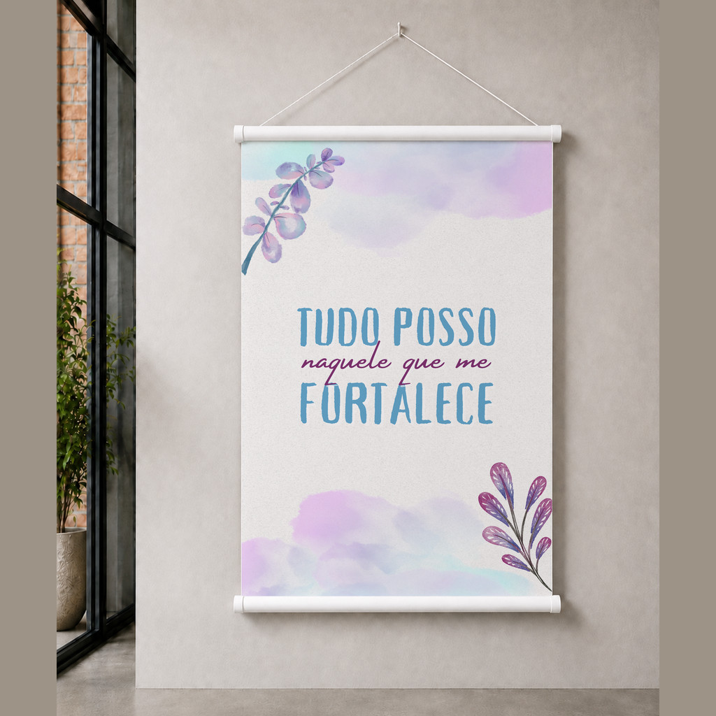 Banner Tudo Posso Naquele Que Me Fortalece Arte Pronta