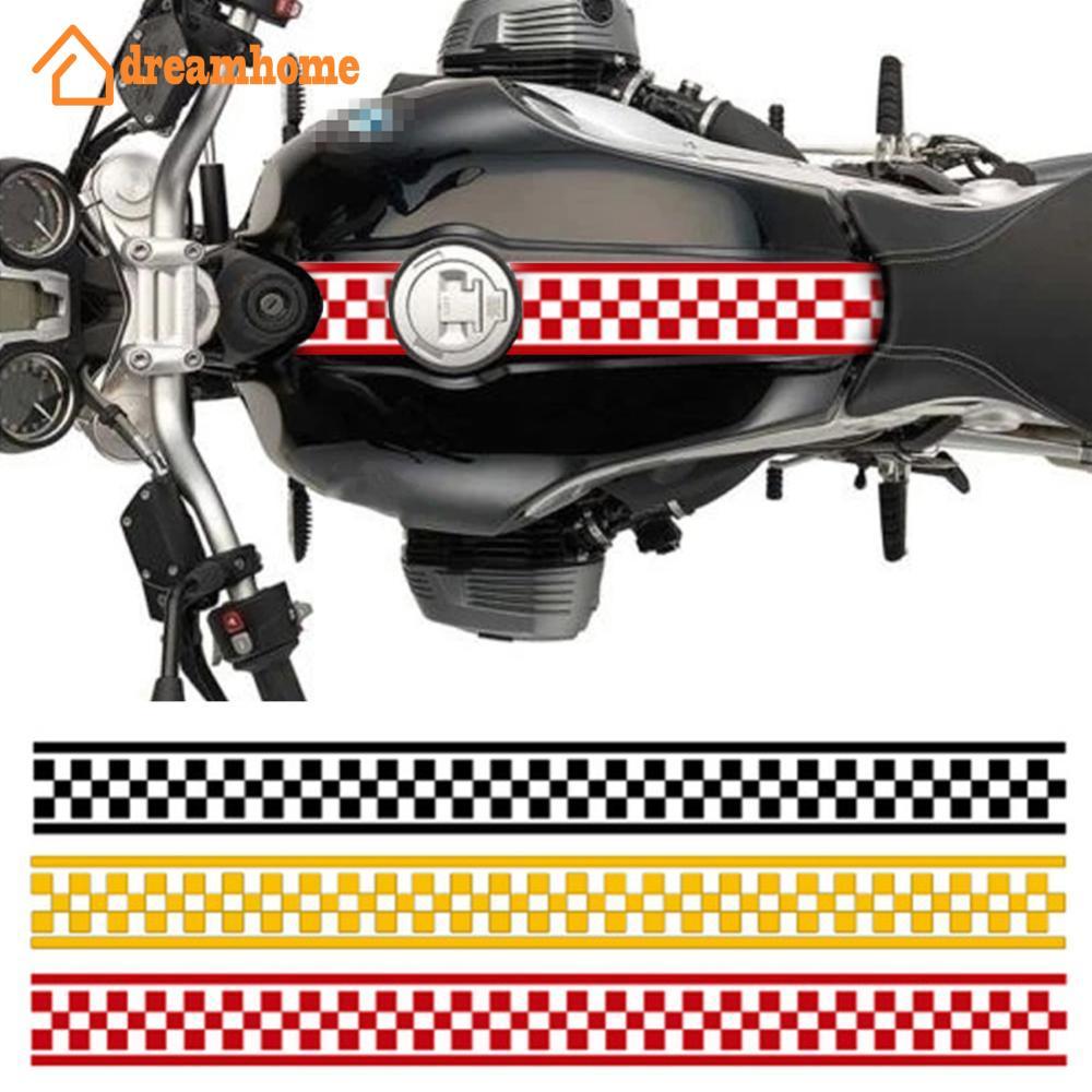 DREAMHOME 50cm/20 Polegada Motocicleta Xadrez Corrida Listras Tanque Decalques Decoração Adesivos DIY De Combustível Ade