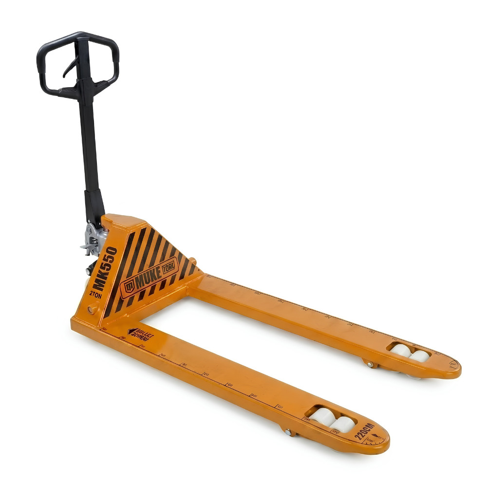 PALETEIRA MANUAL HIDRÁULICA TRANSPALLET 2000KG 02 TON RODA DUPLA GARFO 550MM MUKE TOOLS