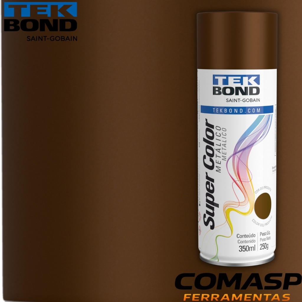Tinta Spray Uso Geral Bronze Metalico TekBond 350 ML250G