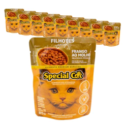 Ração Úmida Premium Special Cat Sachê para Gatos Filhotes sabor Frango 85g - KIT 10 unids.