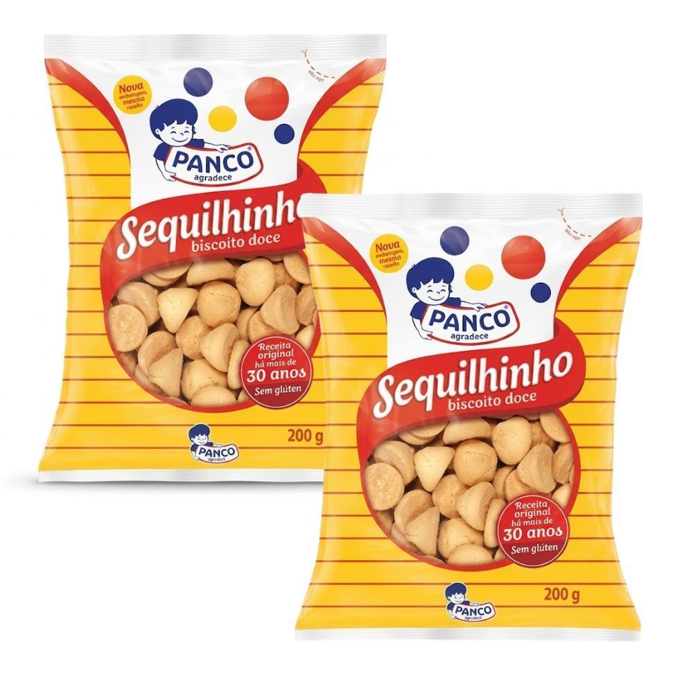 Kit 2x Sequilhos Panco Sem Glúten 200g cada | Biscoito Doce que Derrete na Boca | 400g