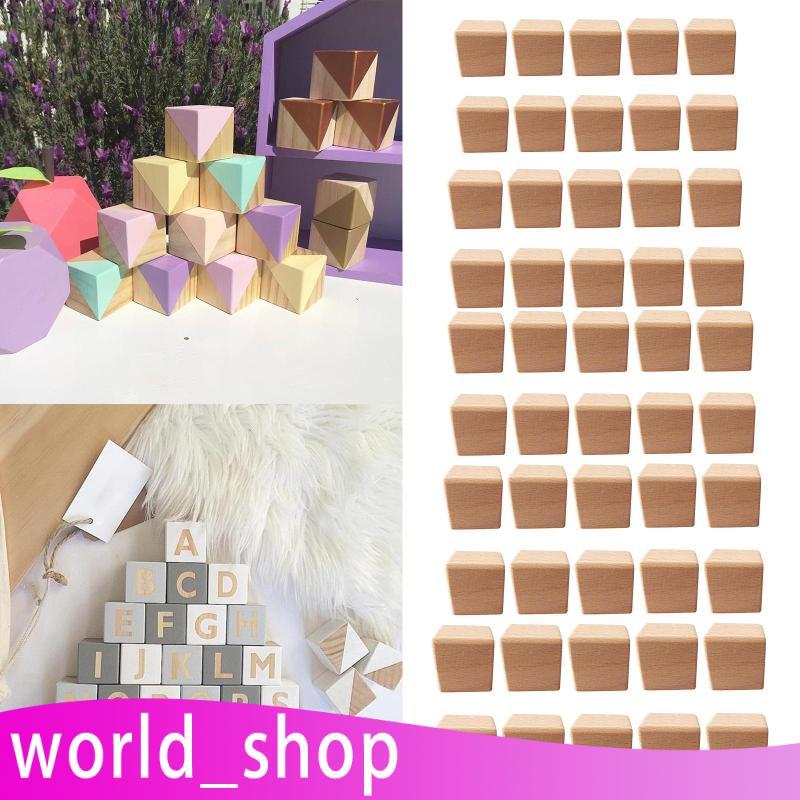 [World_shop] Blocos De Madeira De 10 Peças Cubos Faia Inacabados Artesanato Quadrado DIY Modelo Fazendo Enfeites Adequad